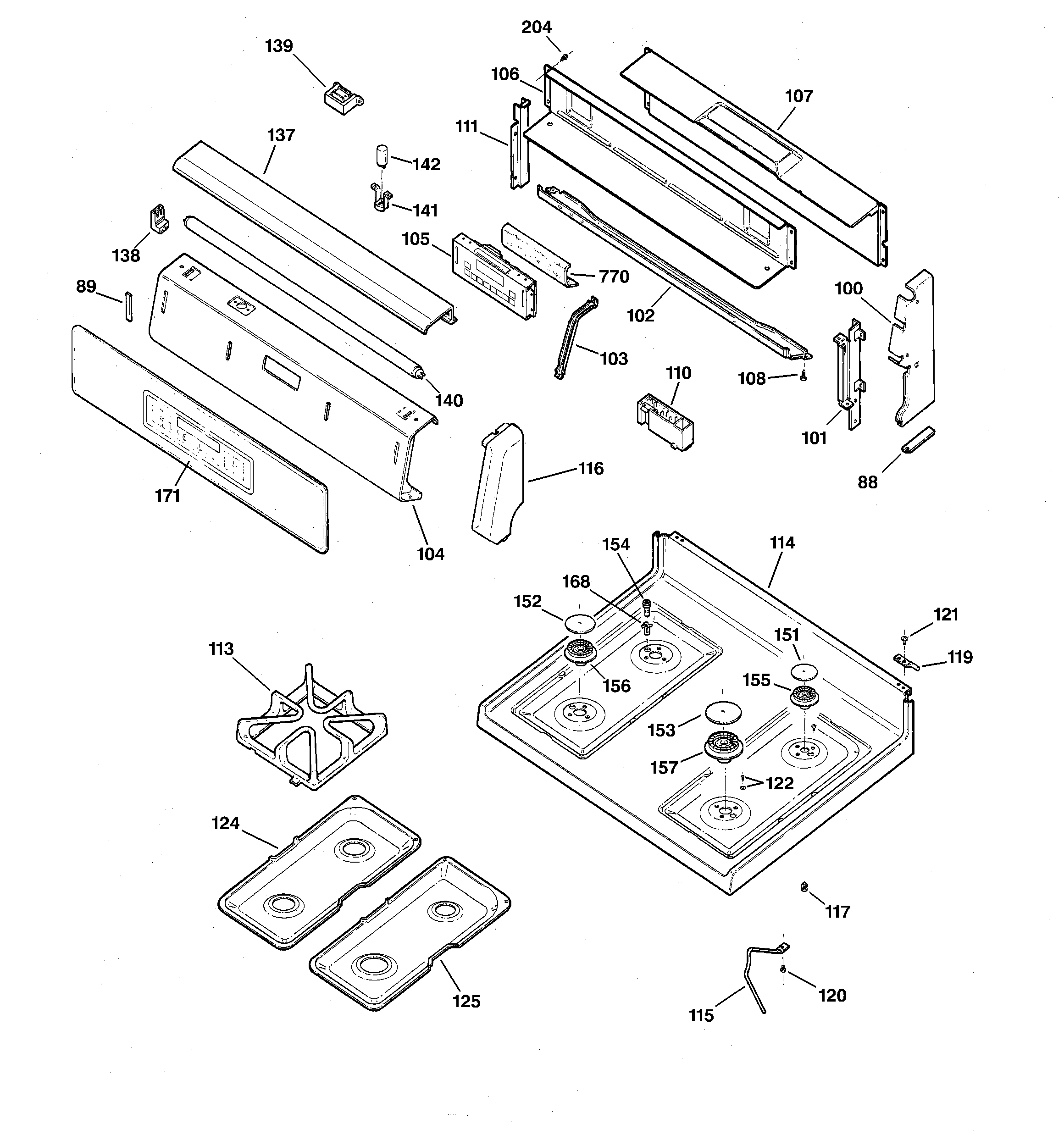 CONTROL PANEL & COOKTOP