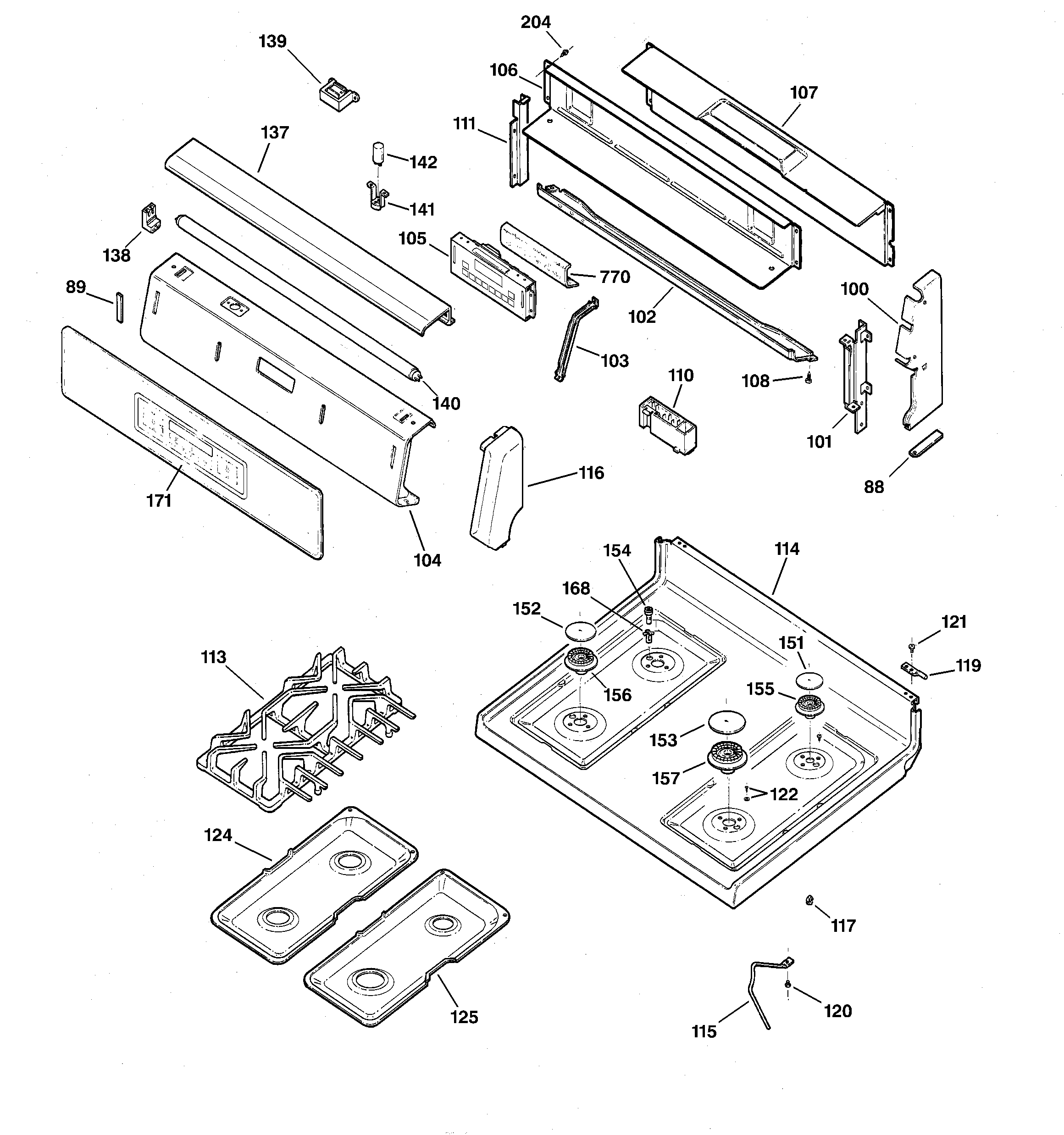 CONTROL PANEL & COOKTOP