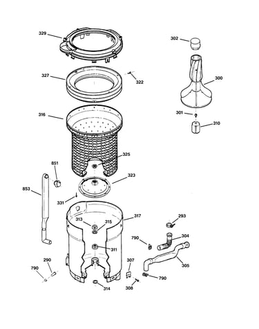 Tub, basket & agitator