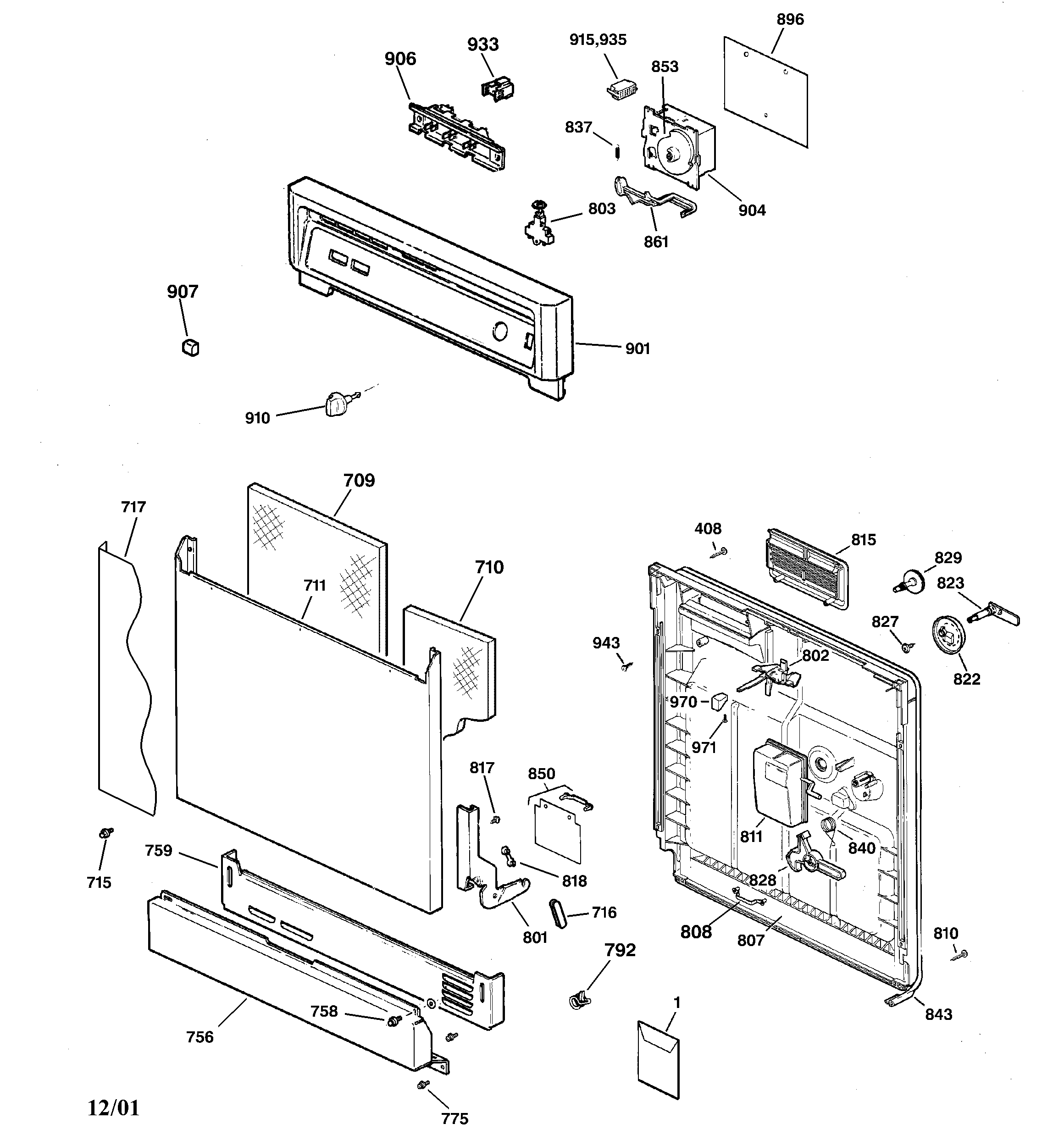 Escutcheon & door assembly