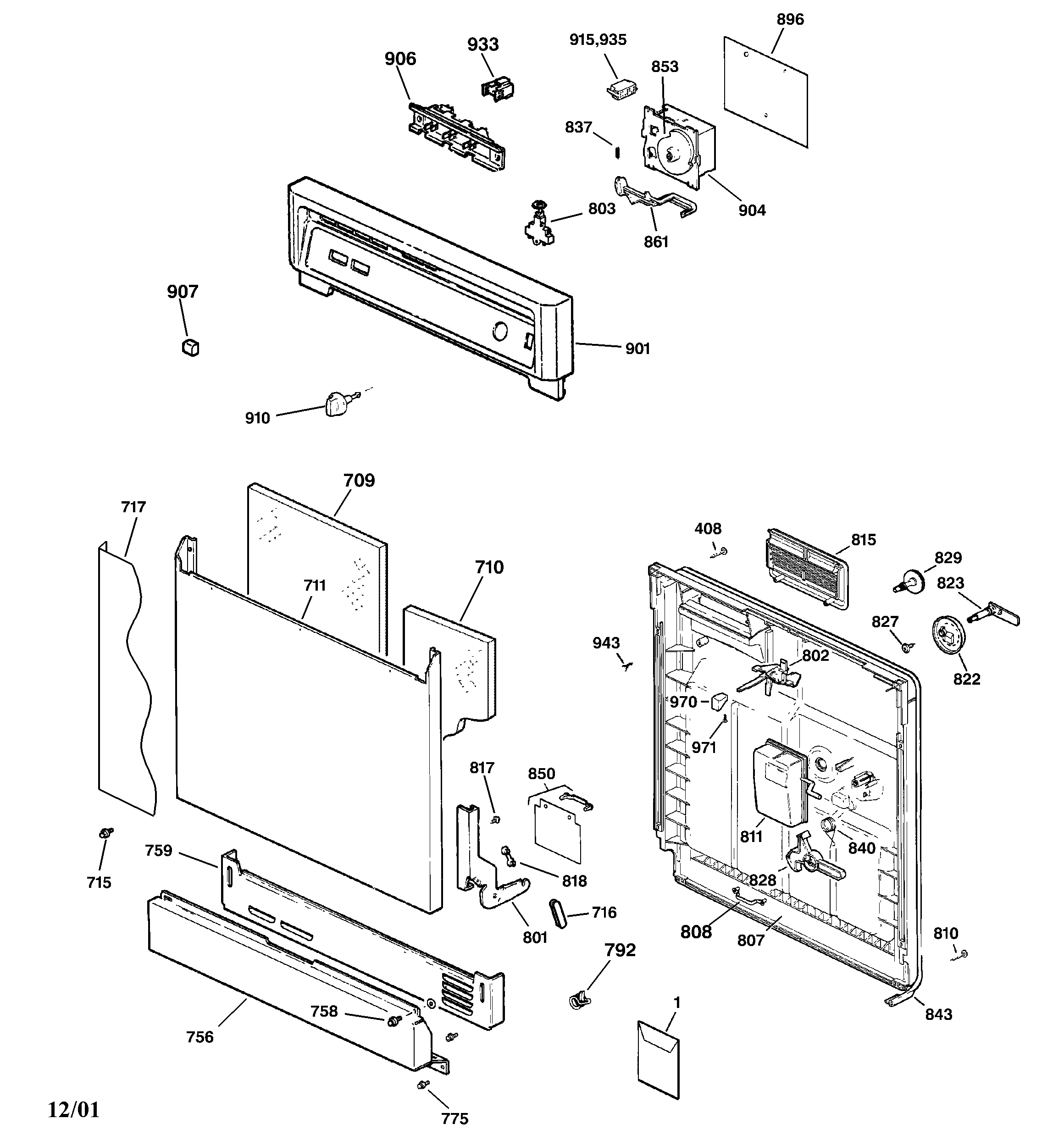 Escutcheon & door assembly