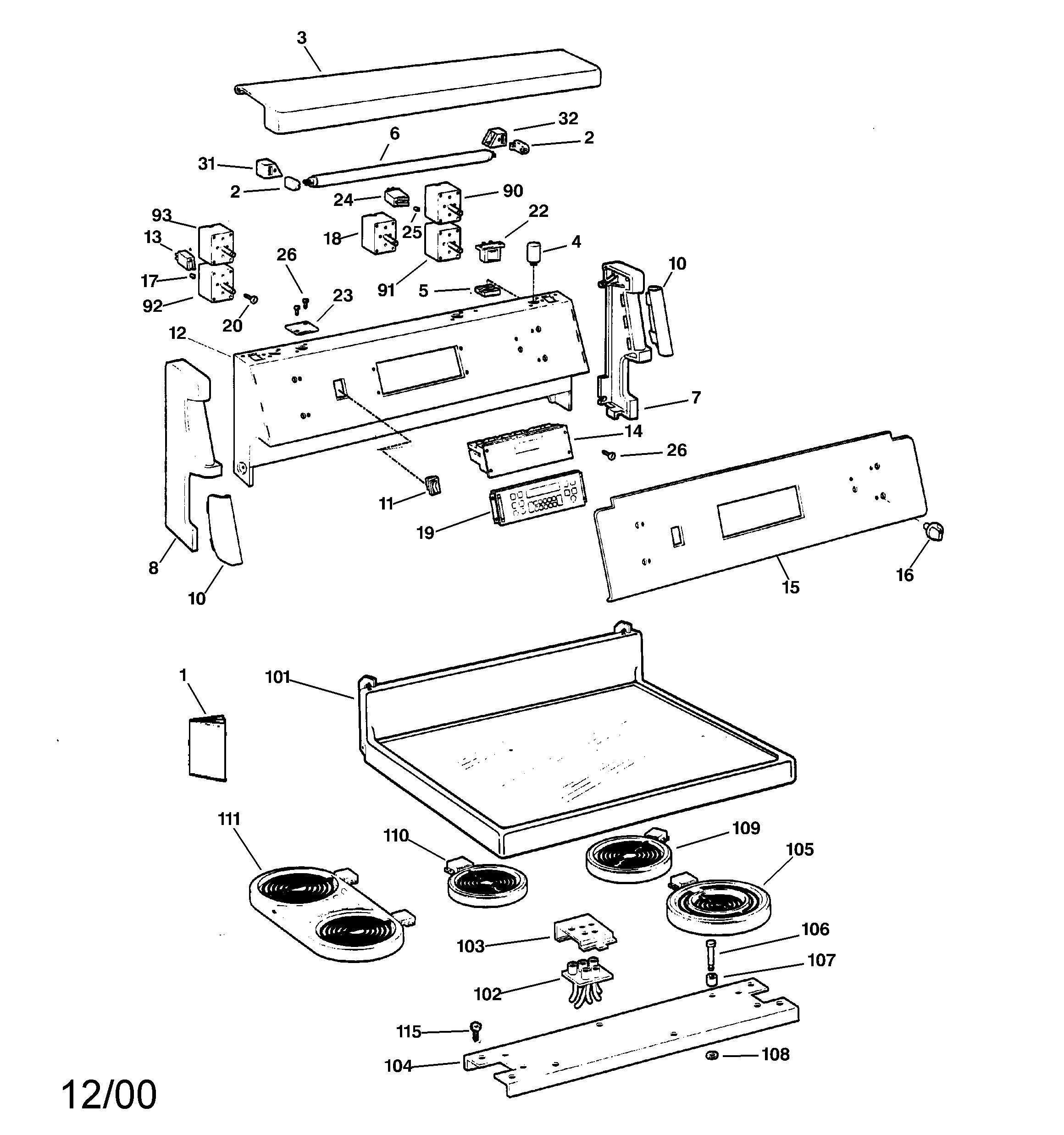 CONTROL PANEL & COOKTOP