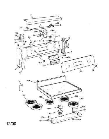 Control panel & cooktop