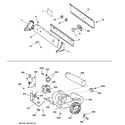 GE DHSR333GA3WB backsplash, blower & motor diagram