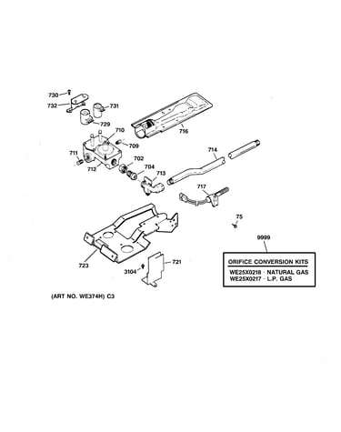 Gas valve & burner assembly