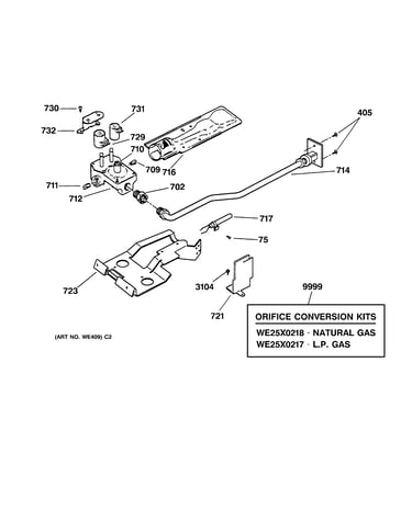 Gas valve & burner assembly