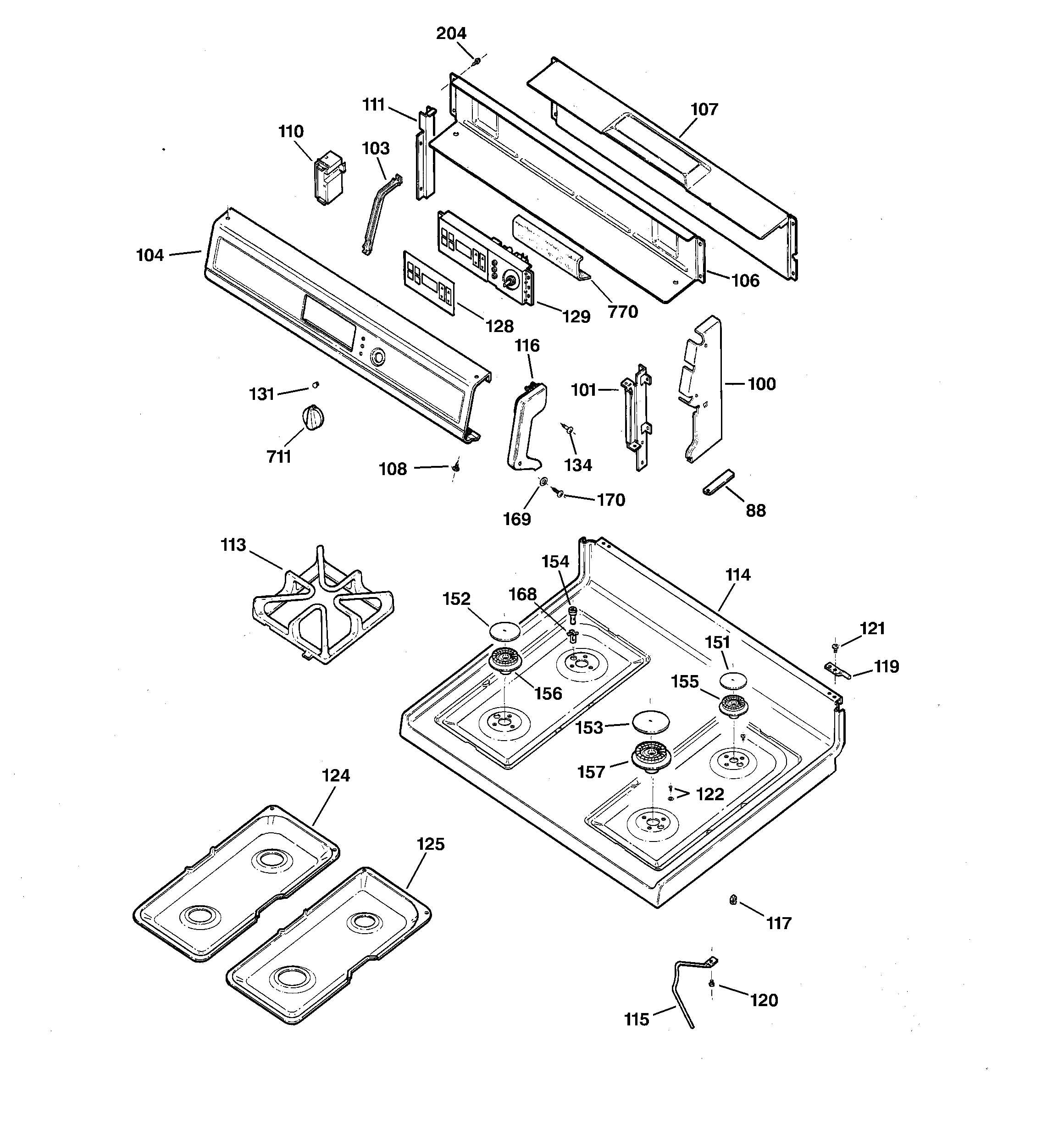 CONTROL PANEL & COOKTOP