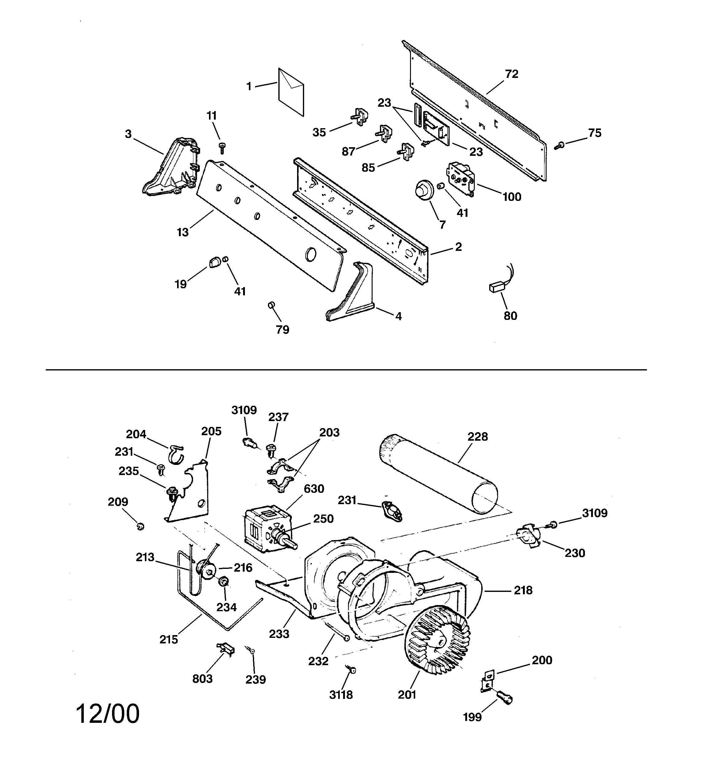 BACKSPLASH, BLOWER & MOTOR