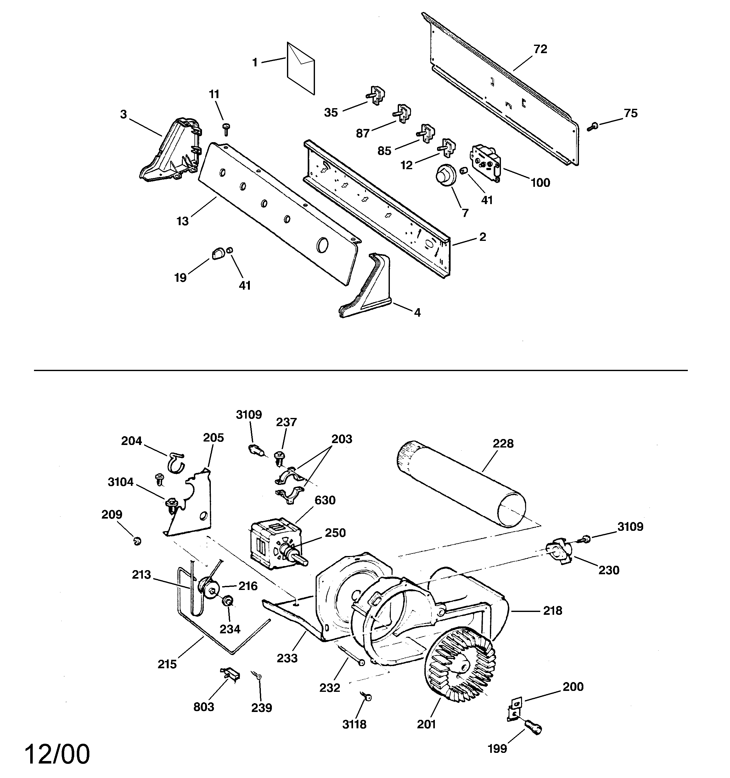 BACKSPLASH, BLOWER & MOTOR