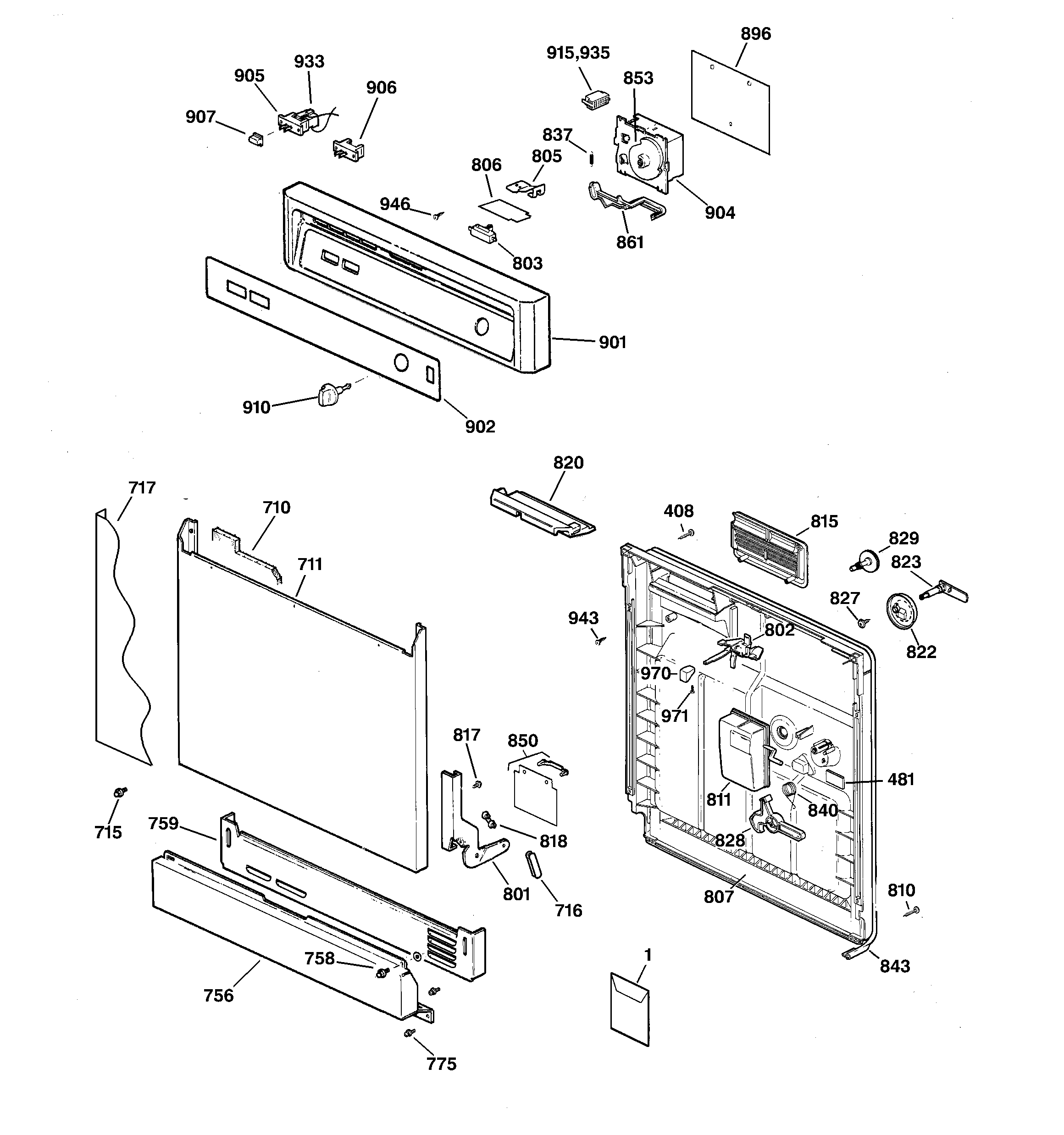 Escutcheon & door assembly