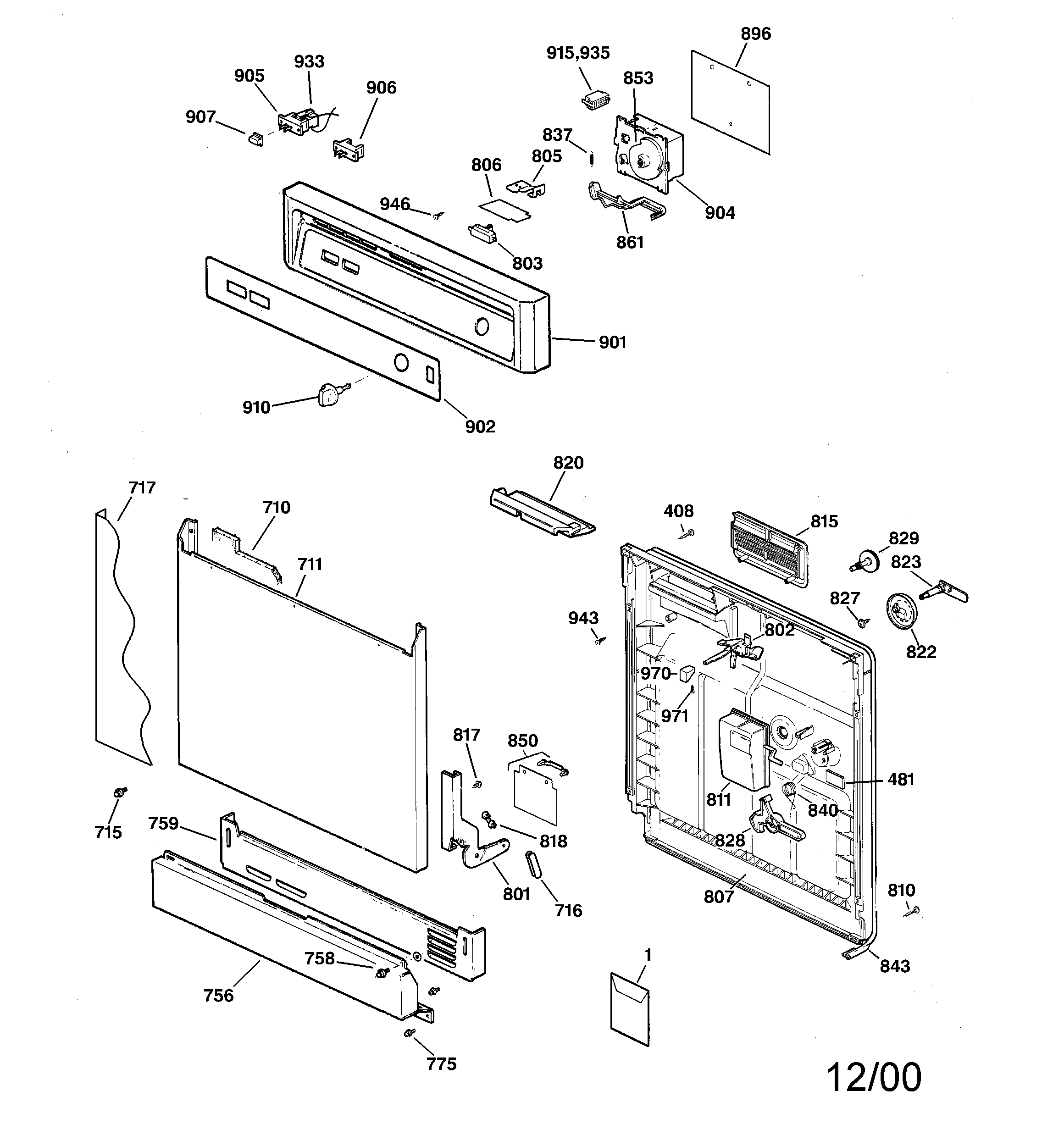 Escutcheon & door assembly
