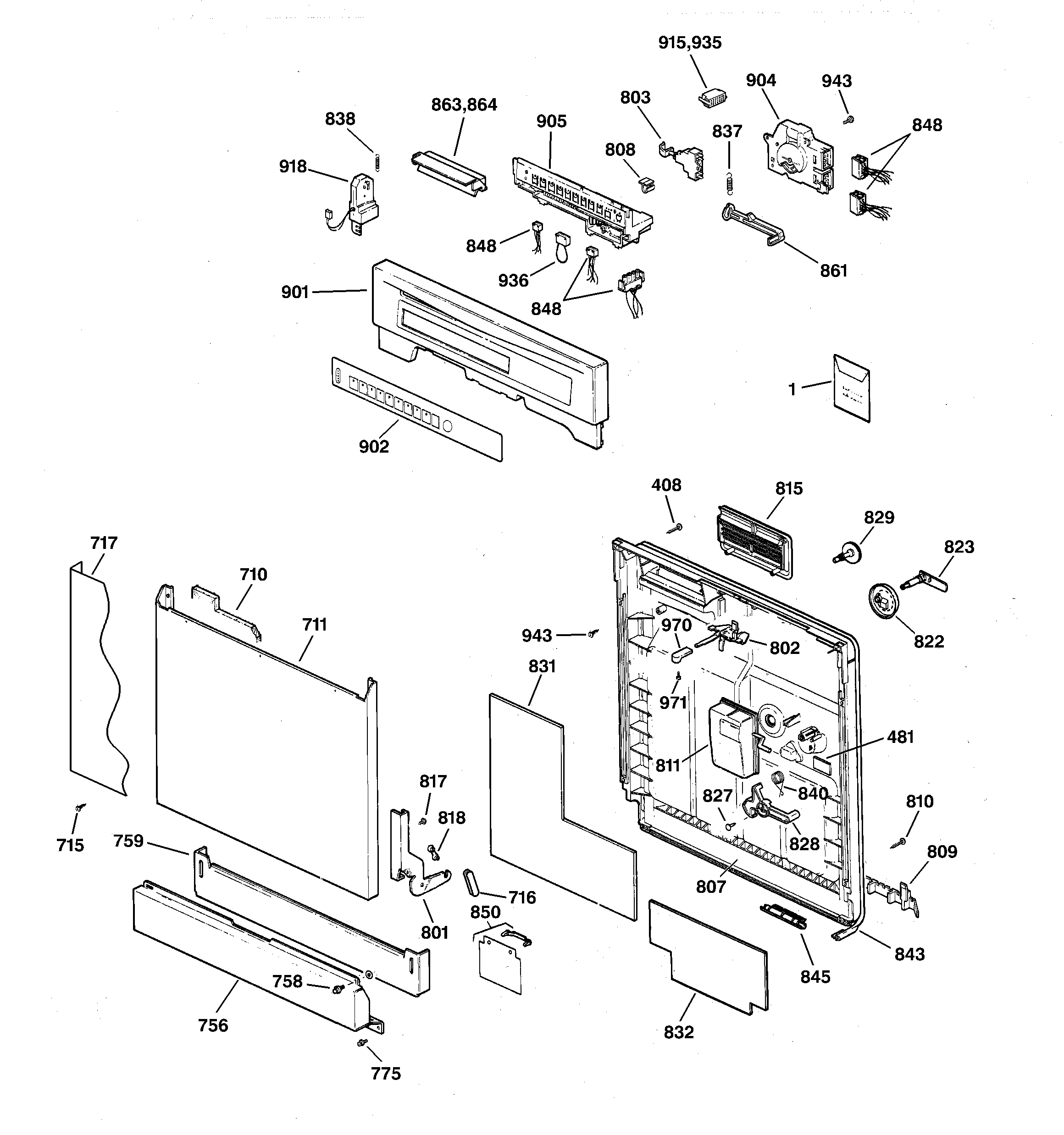 Escutcheon & door assembly