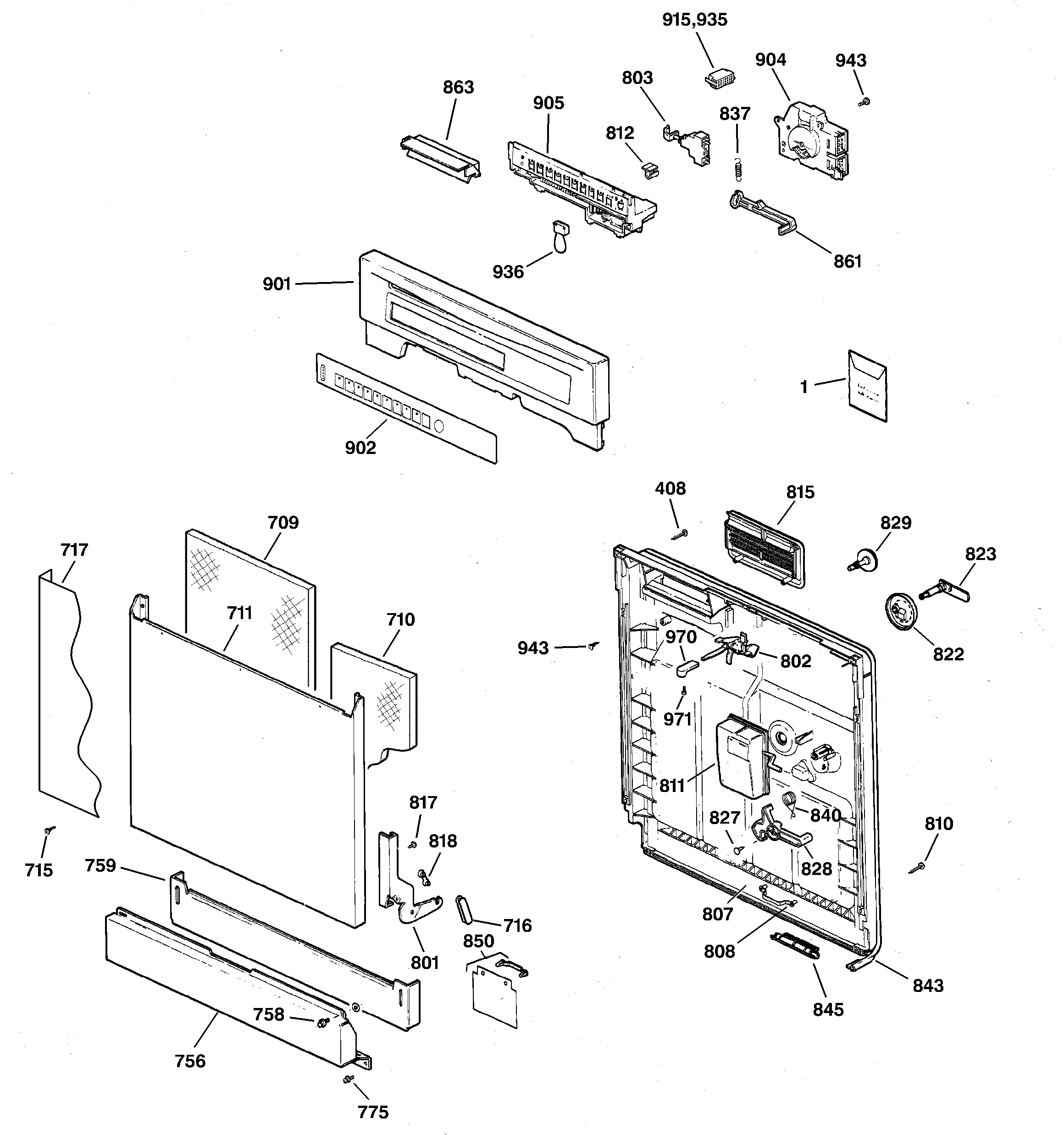 Escutcheon & door assembly