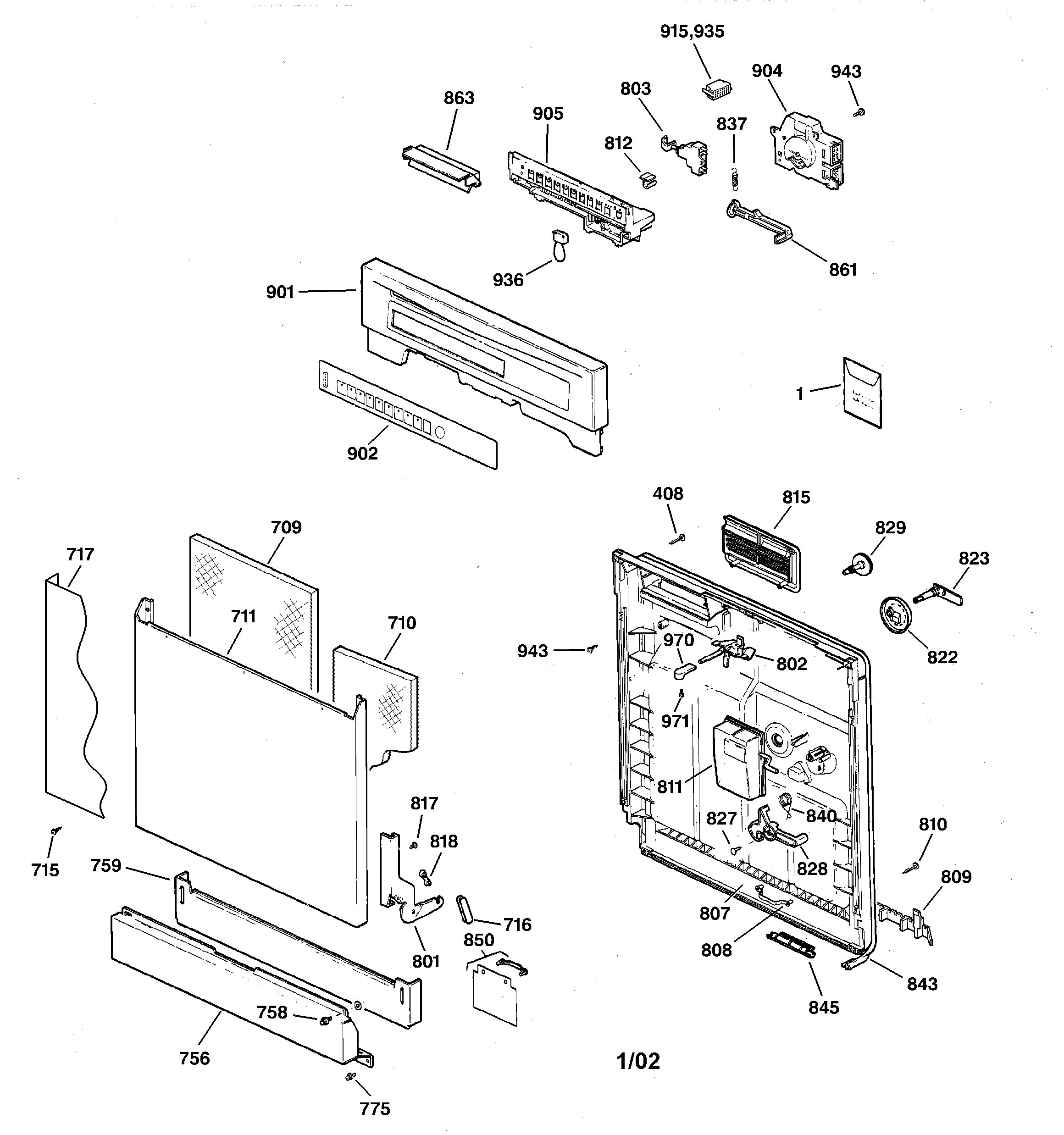 Escutcheon & door assembly