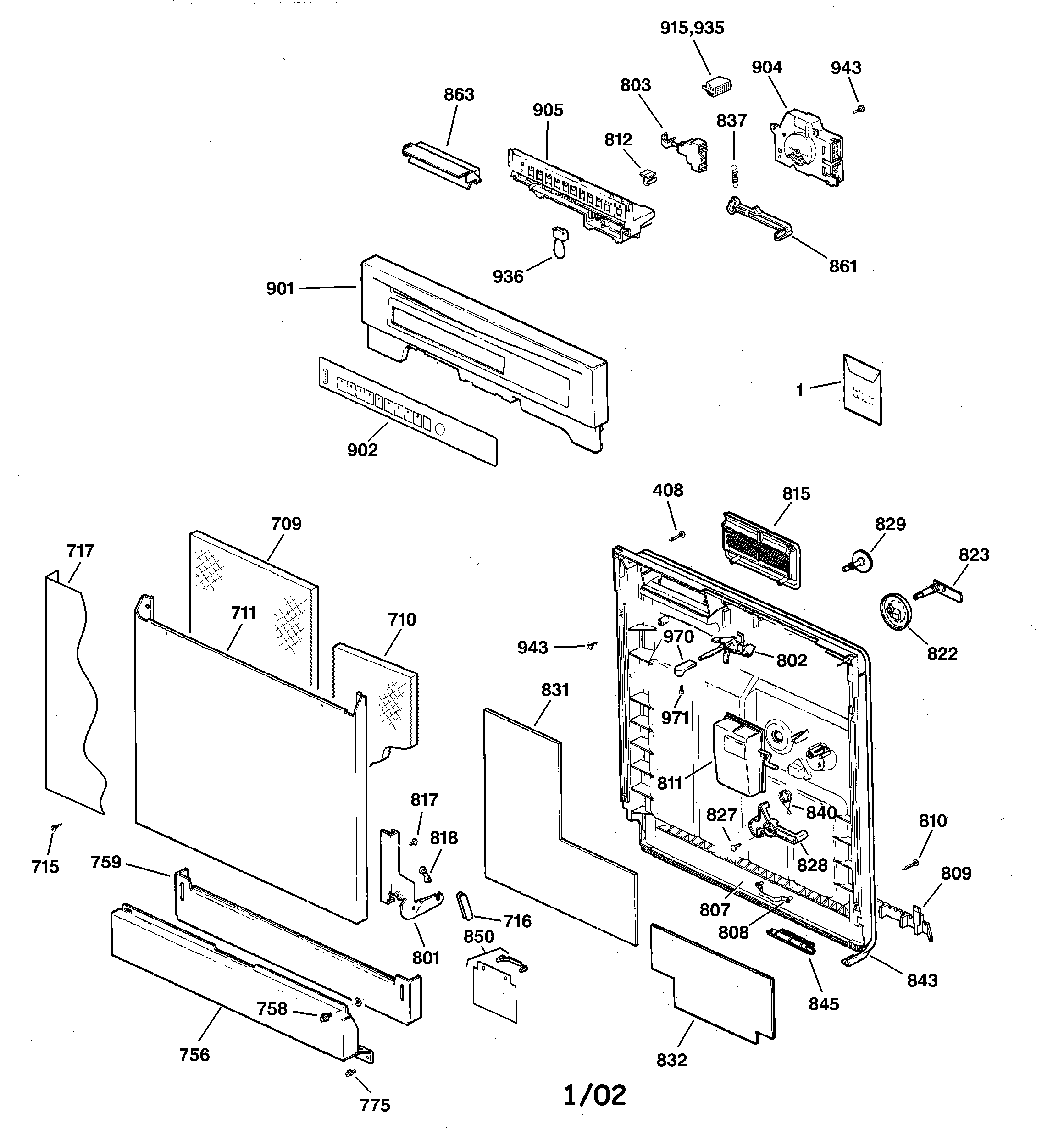 Escutcheon & door assembly