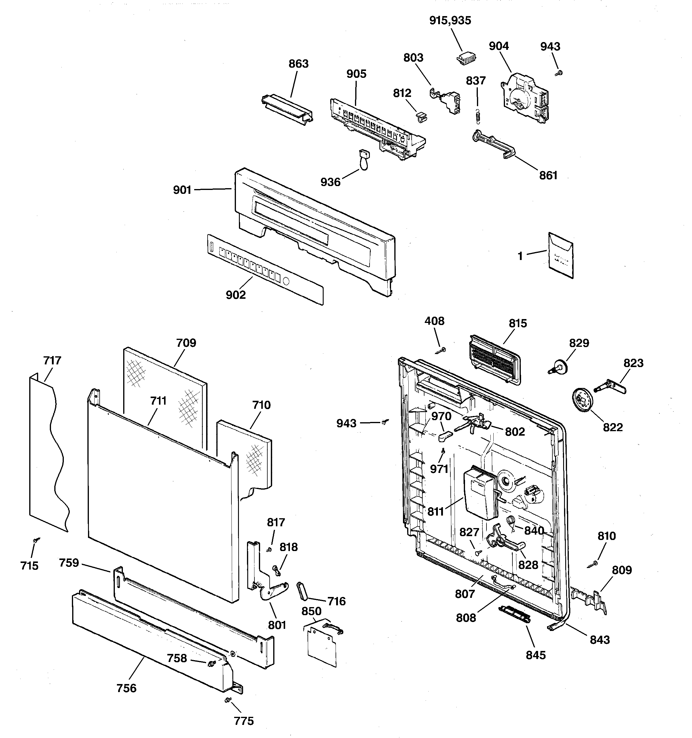 Escutcheon & door assembly