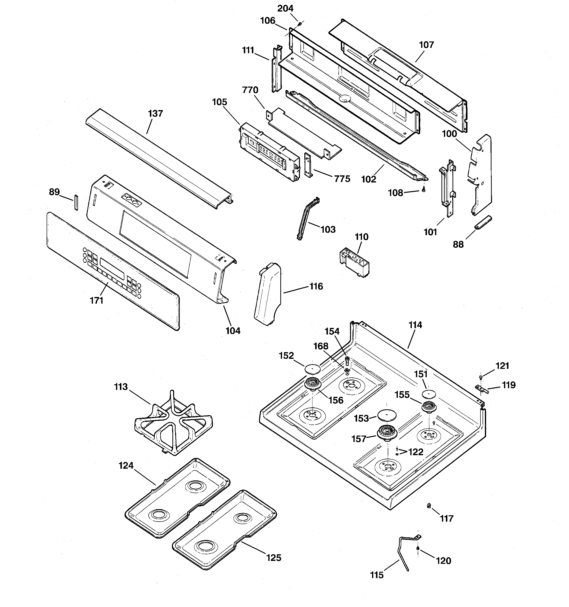 CONTROL PANEL & COOKTOP