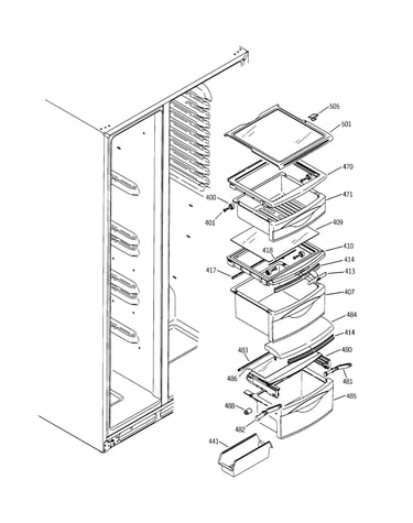 Fresh food shelves
