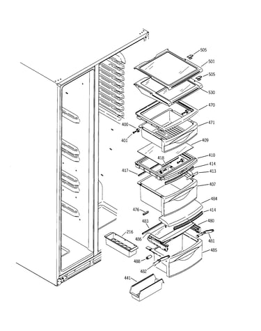 Fresh food shelves