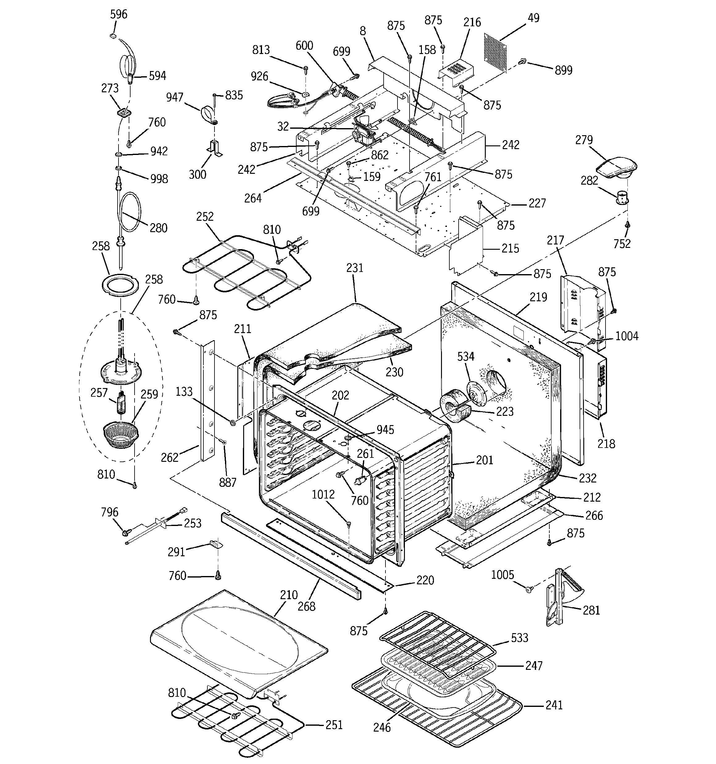 Oven with microwave support