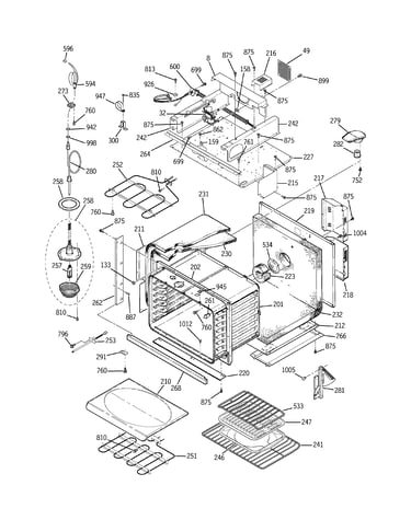 Oven with microwave support