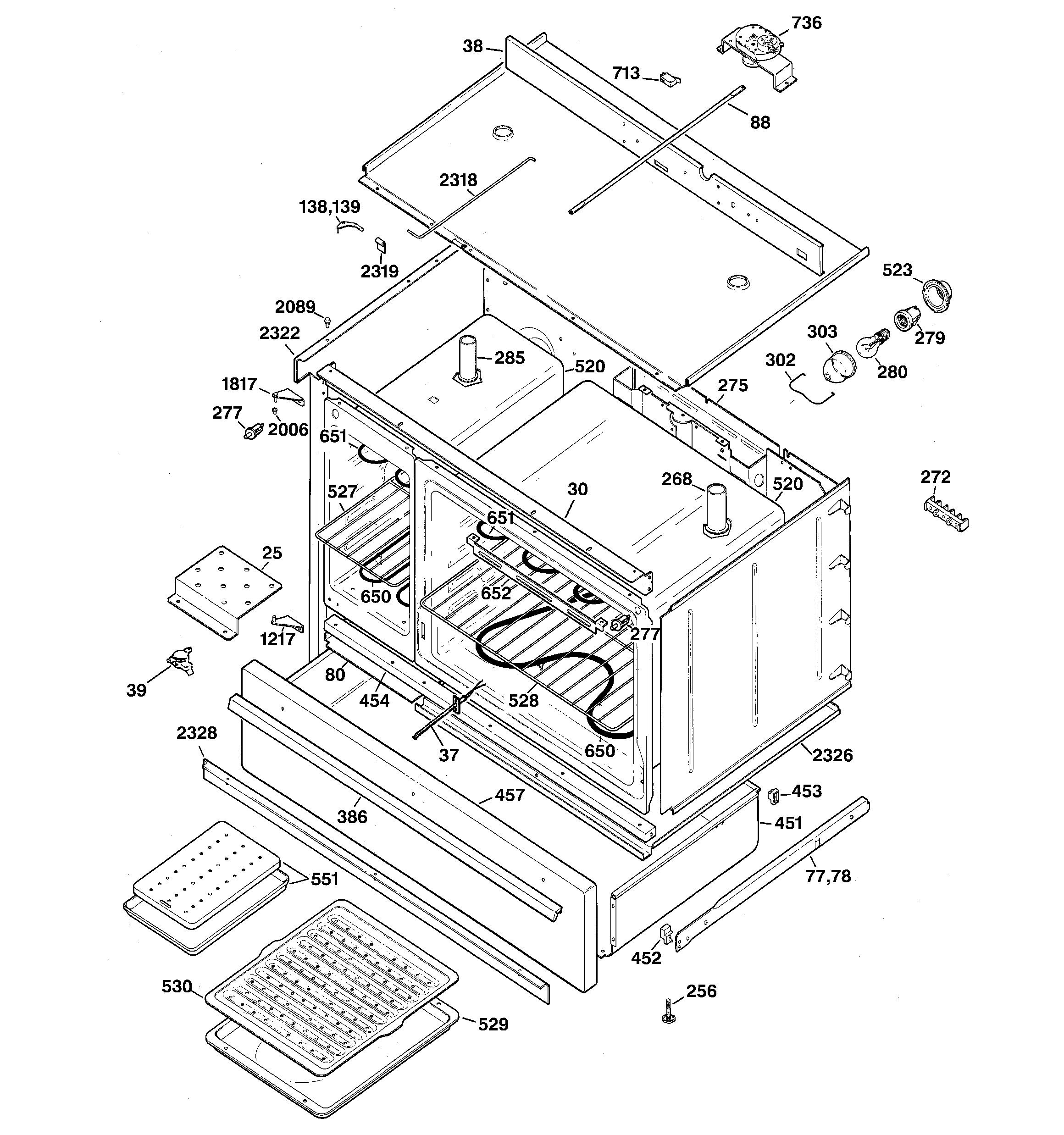 Body parts & drawer