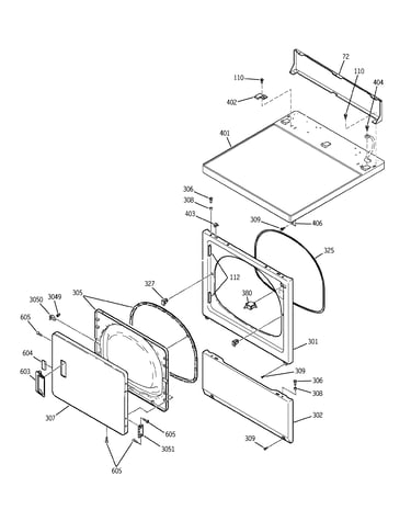 Door, front, access & top panel