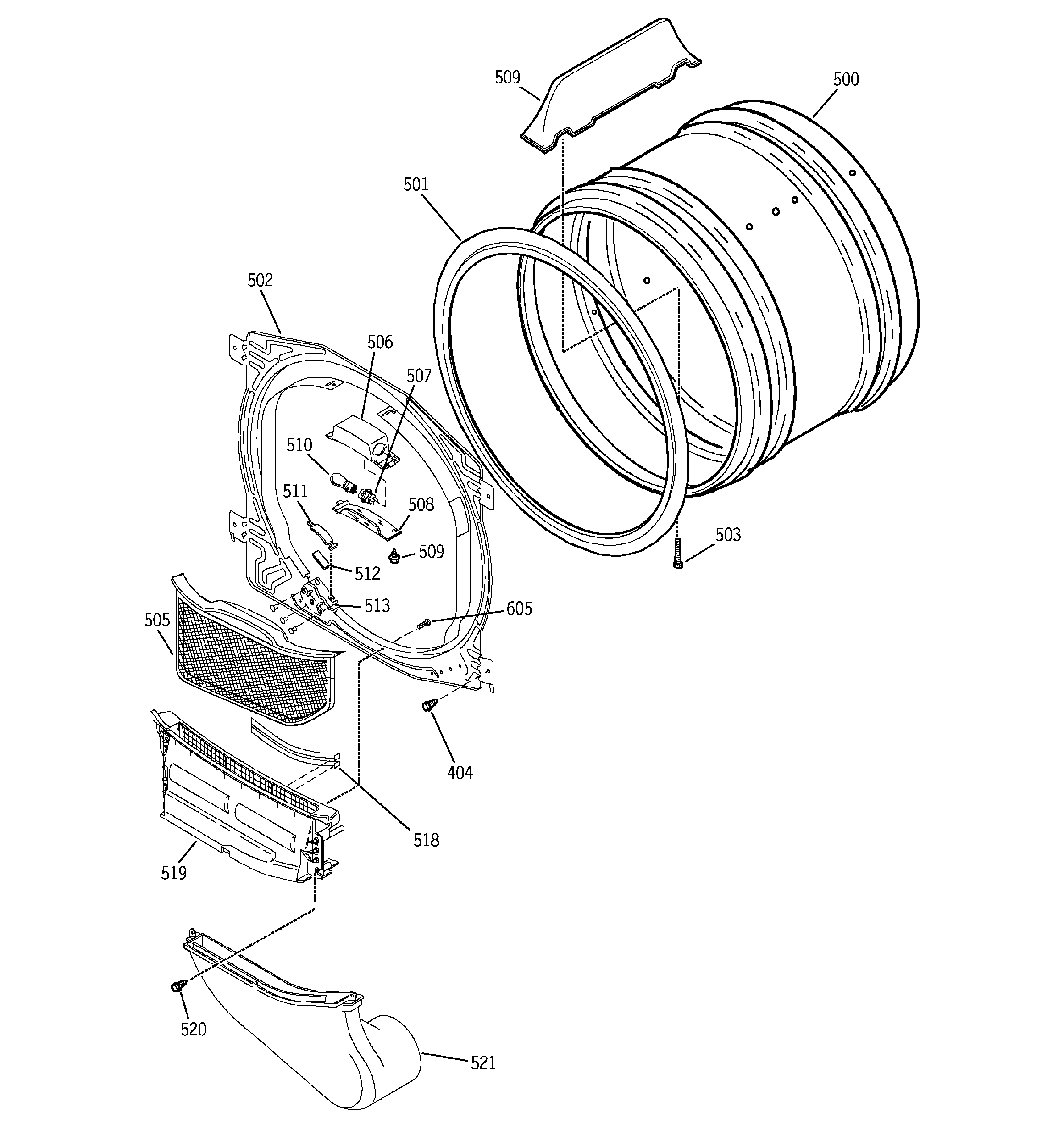 Front bulkhead, air duct & cylinder