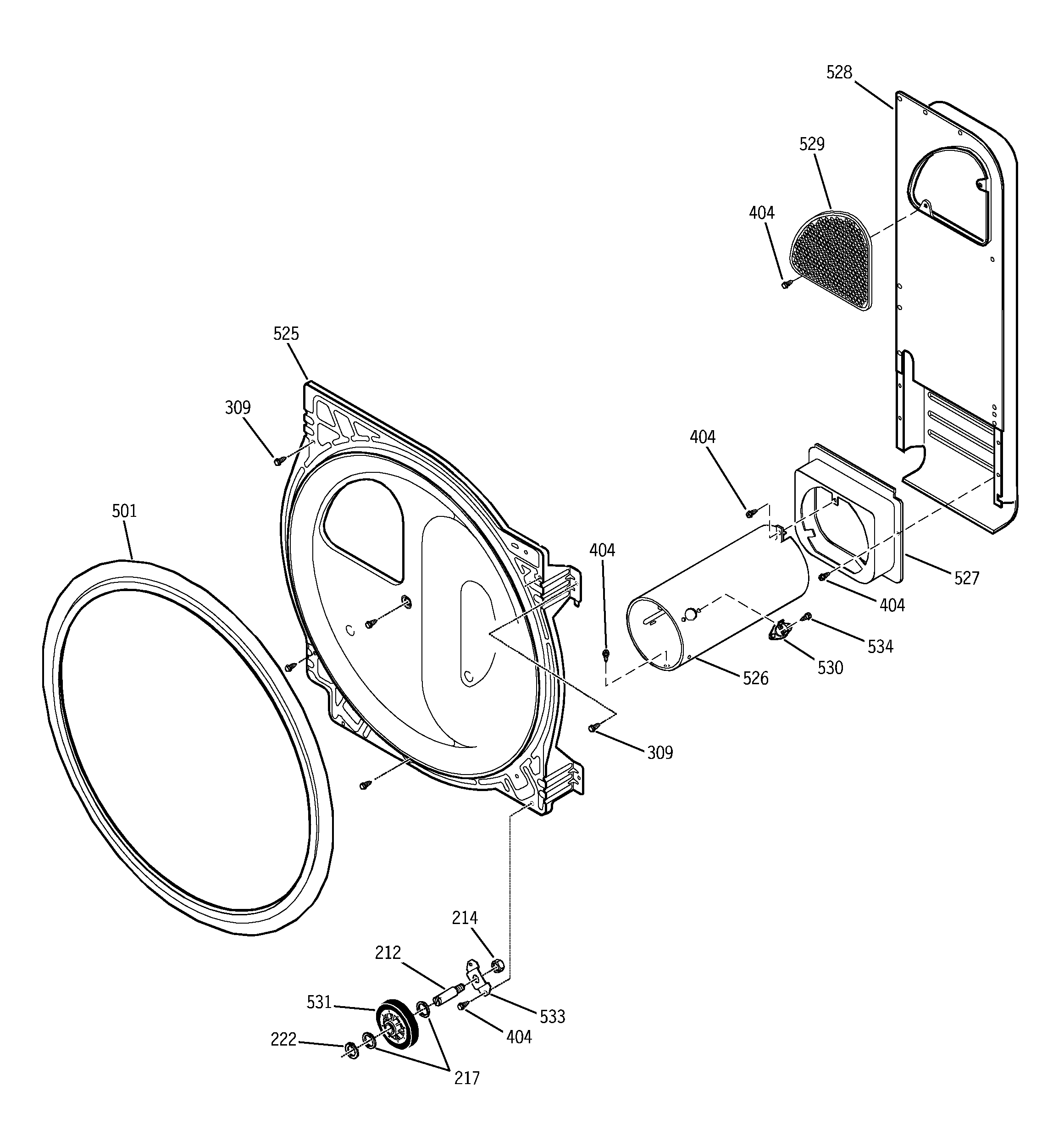 Rear bulkhead, rollers & air duct