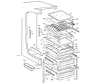 GE TFM28PFDBBB fresh food shelves diagram