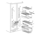 GE TFT28PFDAWW freezer shelves diagram