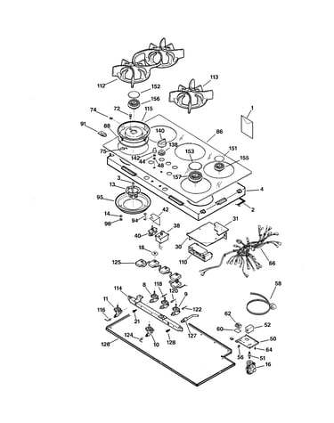 Controls, cooktop & burner parts