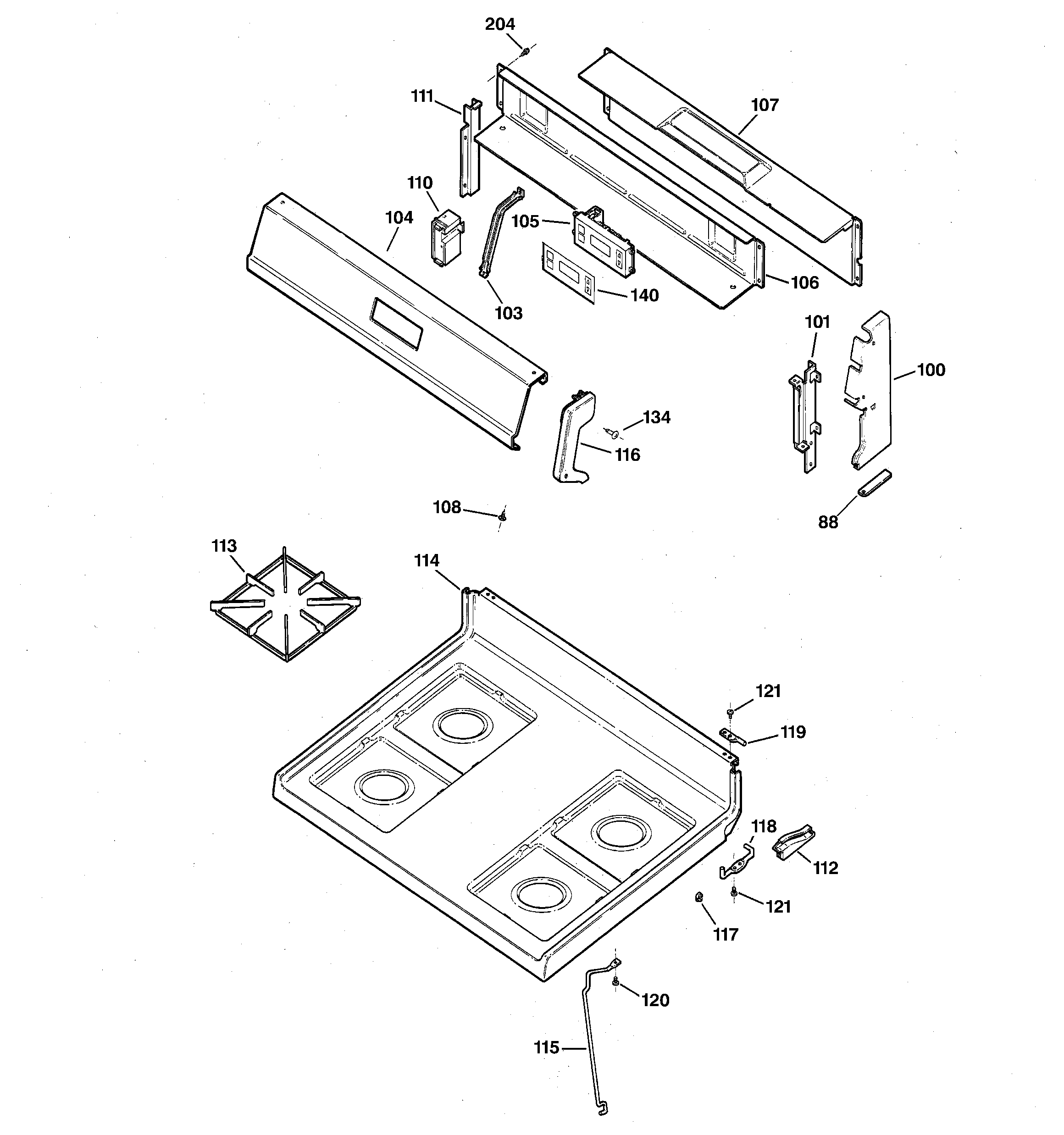 CONTROL PANEL & COOKTOP