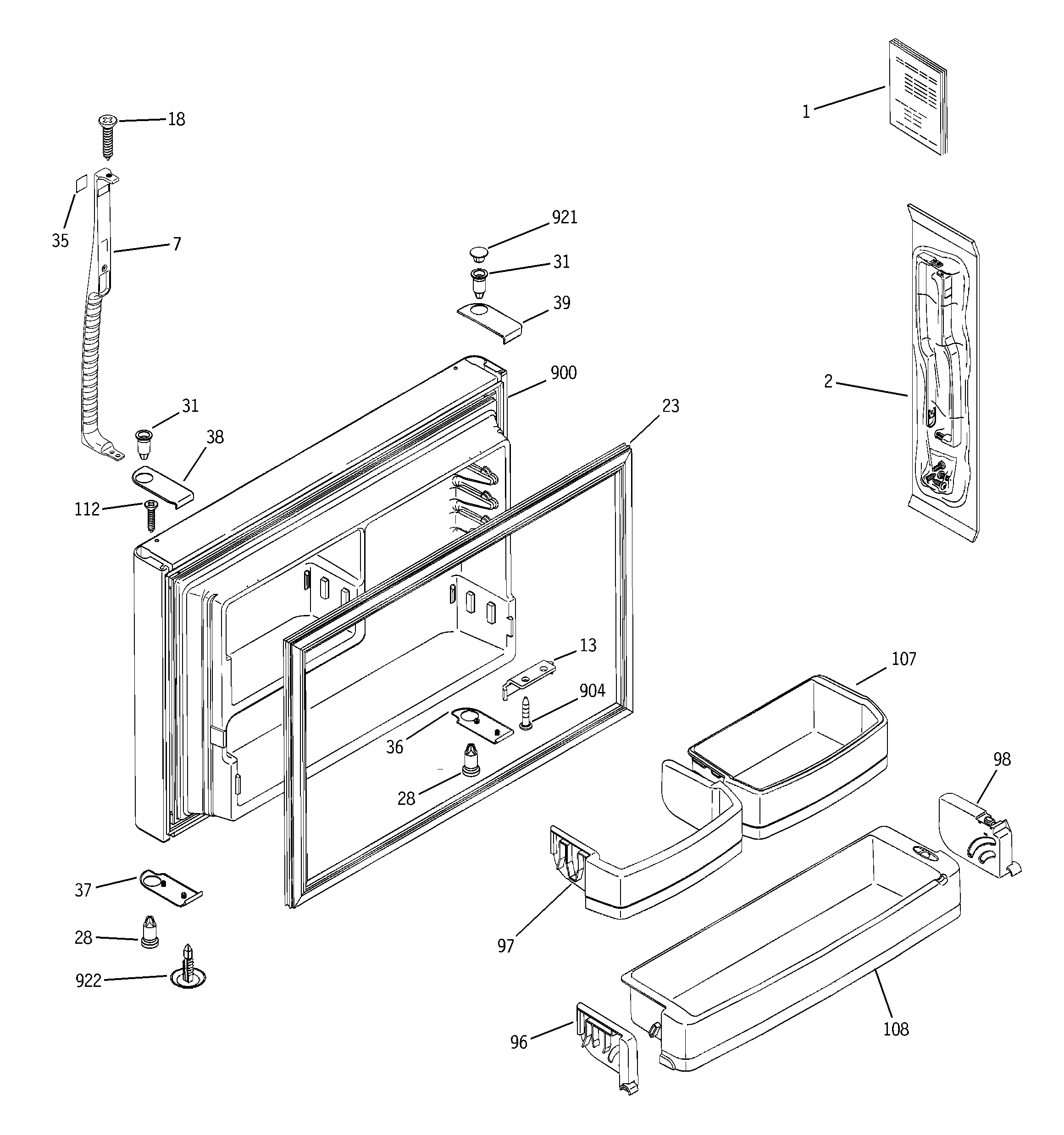 Freezer door