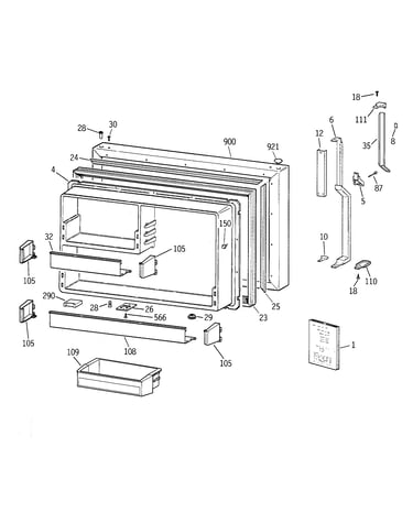 Freezer door
