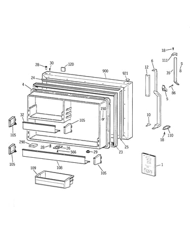 Freezer door