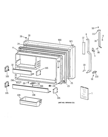 Freezer door
