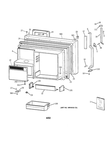 Freezer door