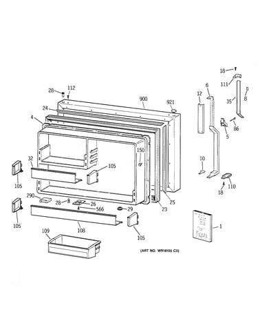 Freezer door