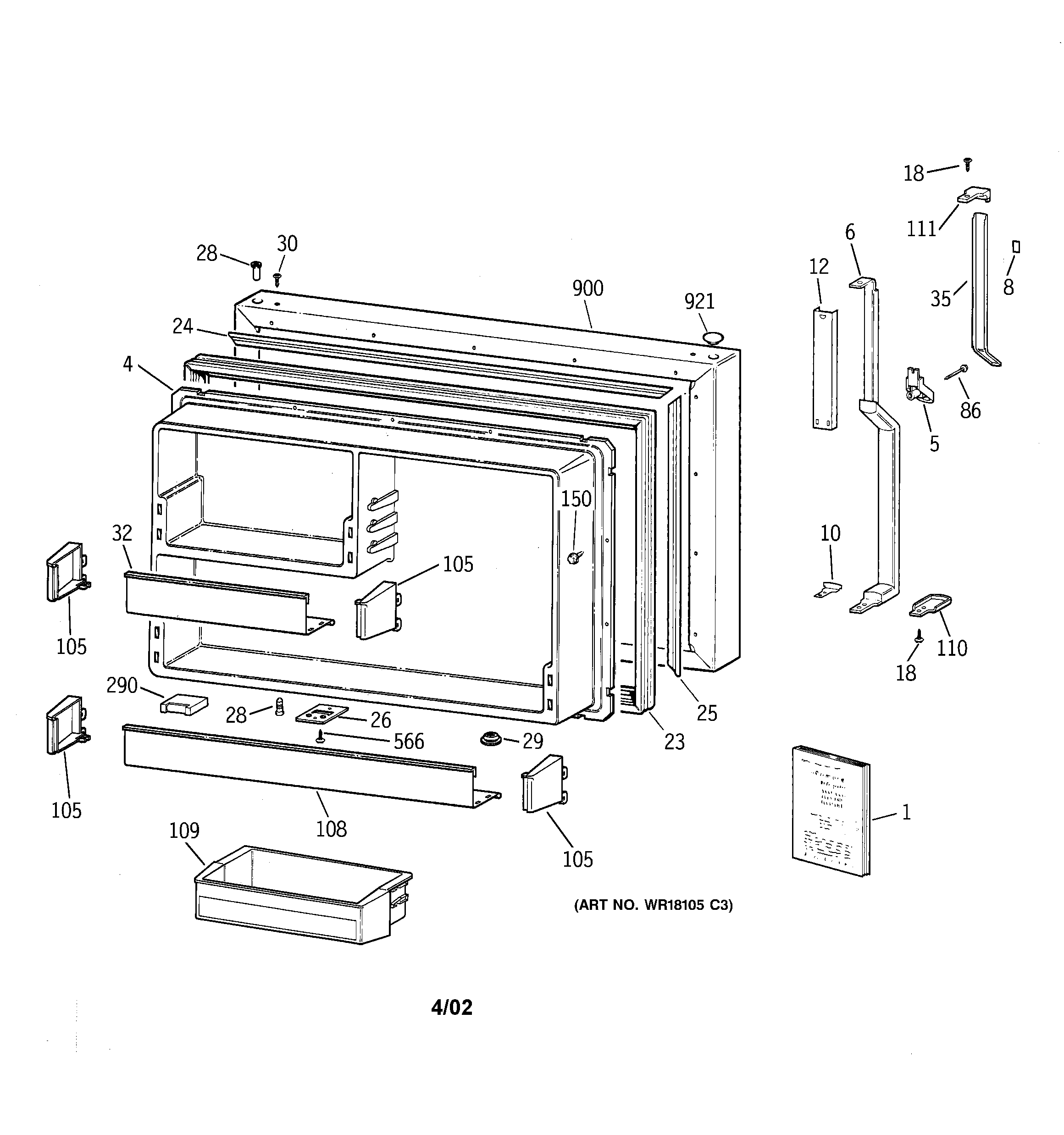 Freezer door