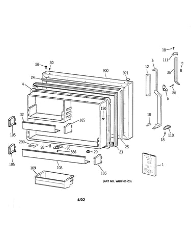 Freezer door