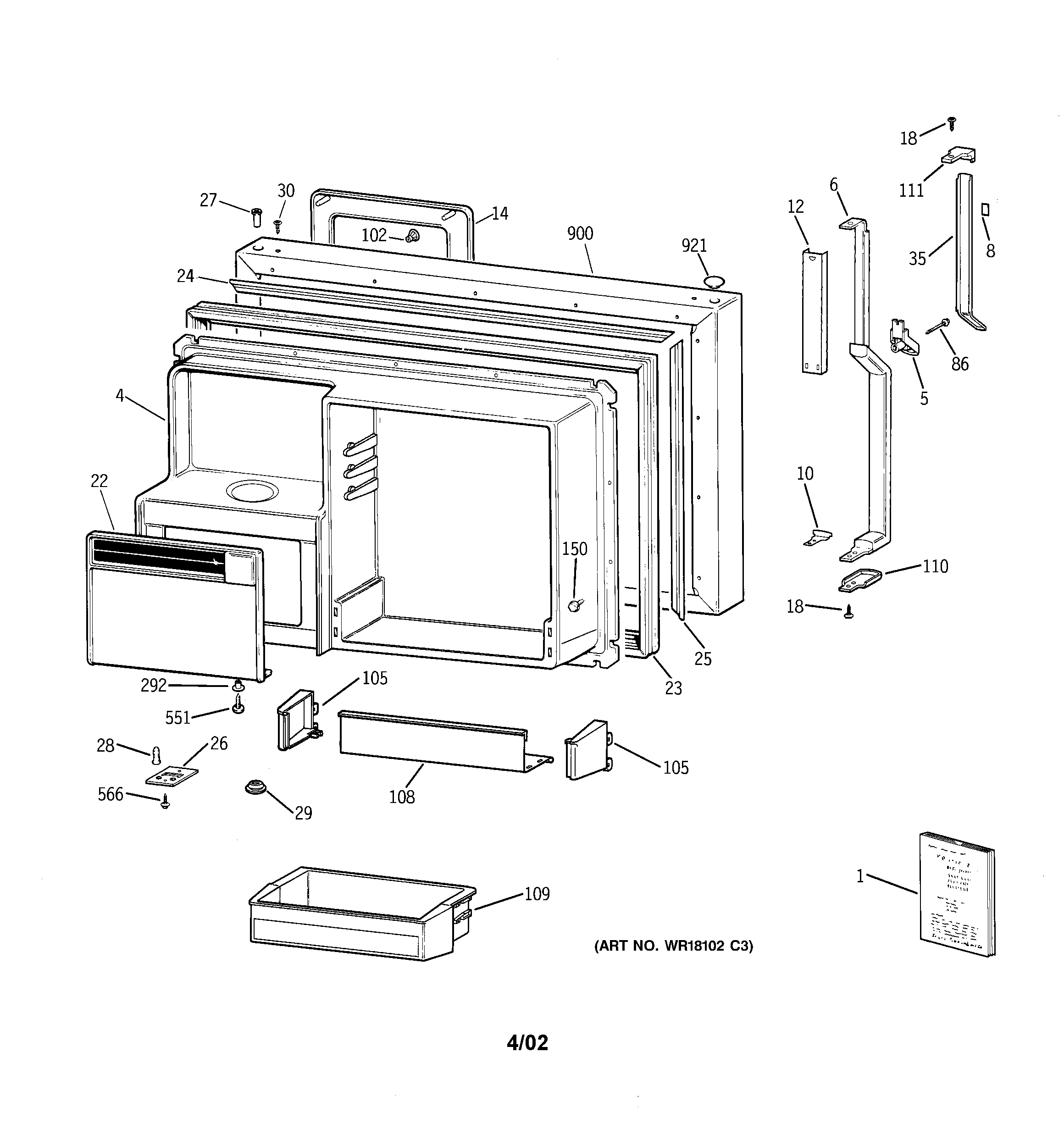 Freezer door