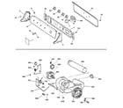 GE DJSR473GT5AA backsplash, blower & motor assembly diagram
