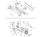 GE DPSF495GV0AA backsplash, blower & motor assembly diagram