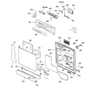 GE EDW3000G00CC escutcheon & door assembly diagram