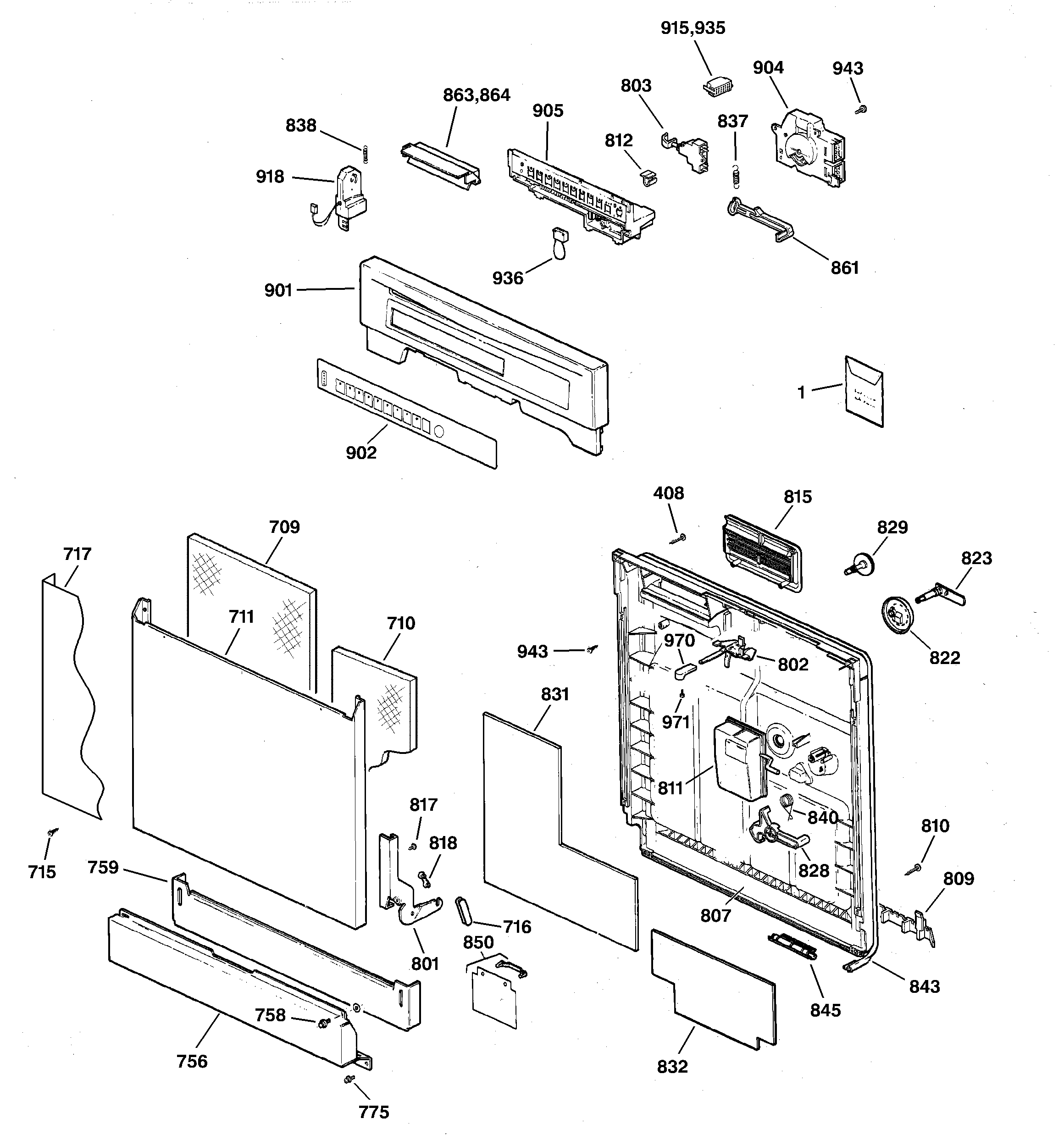 Escutcheon & door assembly