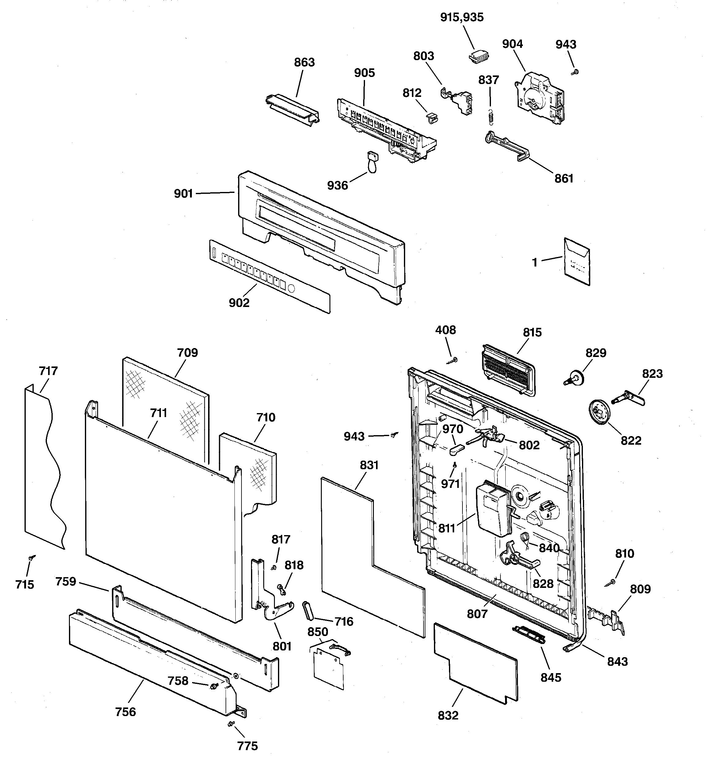 Escutcheon & door assembly