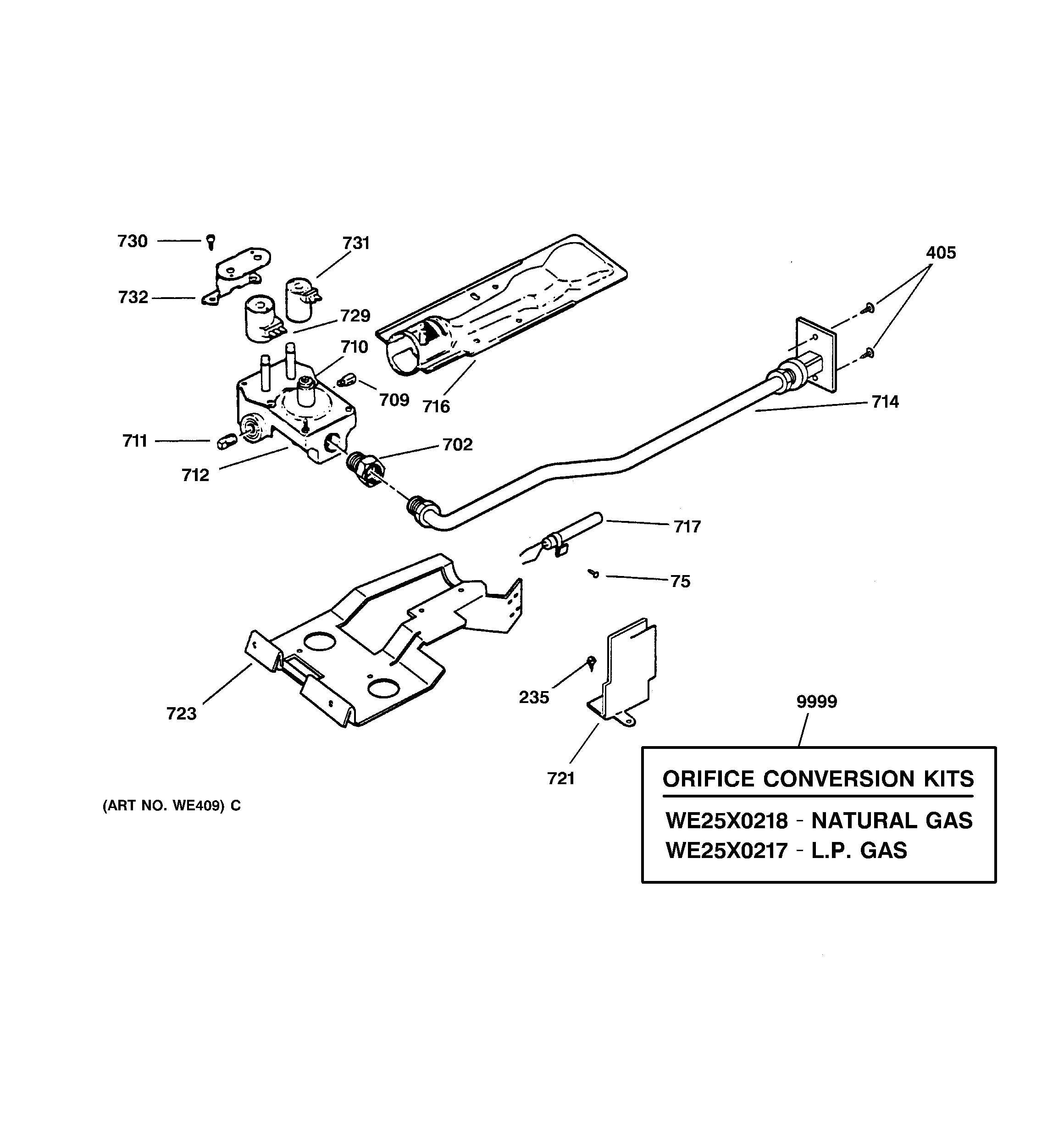 Gas valve & burner assembly