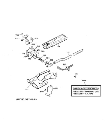 Gas valve & burner assembly