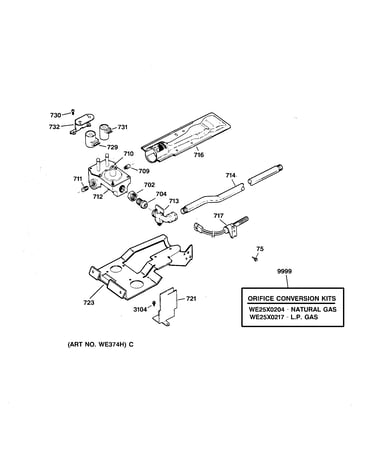 Gas valve & burner assembly